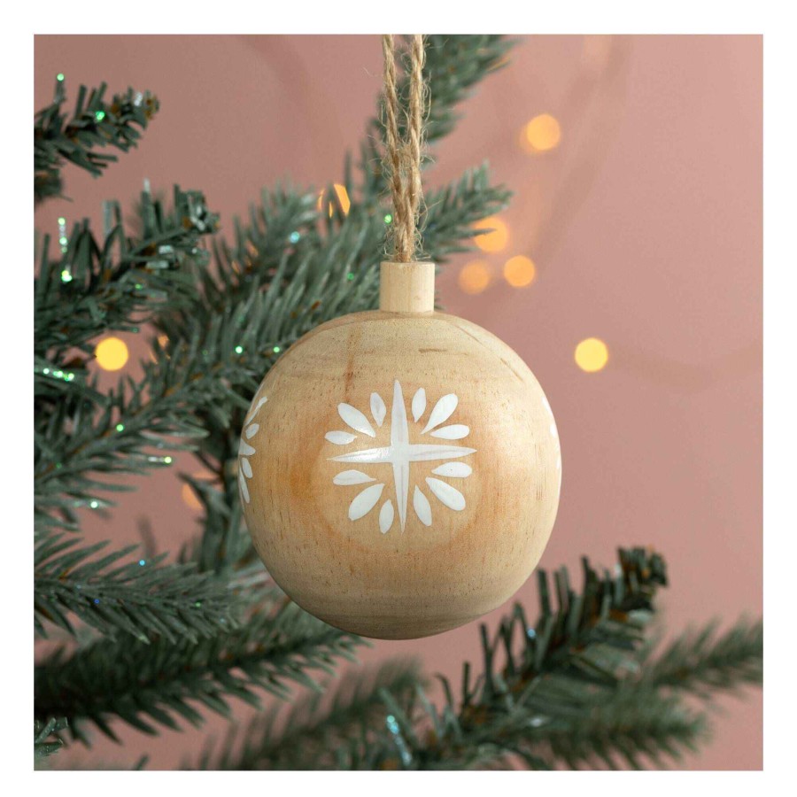 Christmas Decorations Hobbycraft  | Wooden Bauble 6Cm